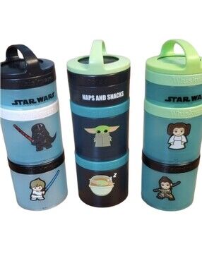 Whiskware 3 Pack Star Wars Kids Snack Container Stack - Green and Teal